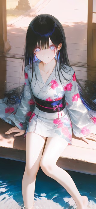 凉亭下女孩
