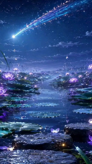 星空荷塘梦境
