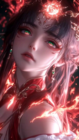 火焰中的动漫美女