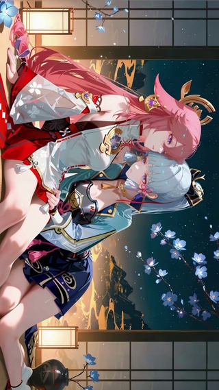 双子少女夜樱共赏