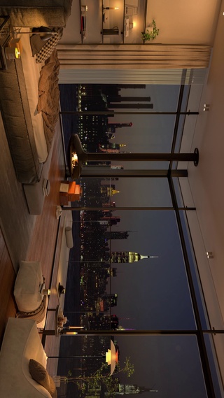 城市雨夜落地窗