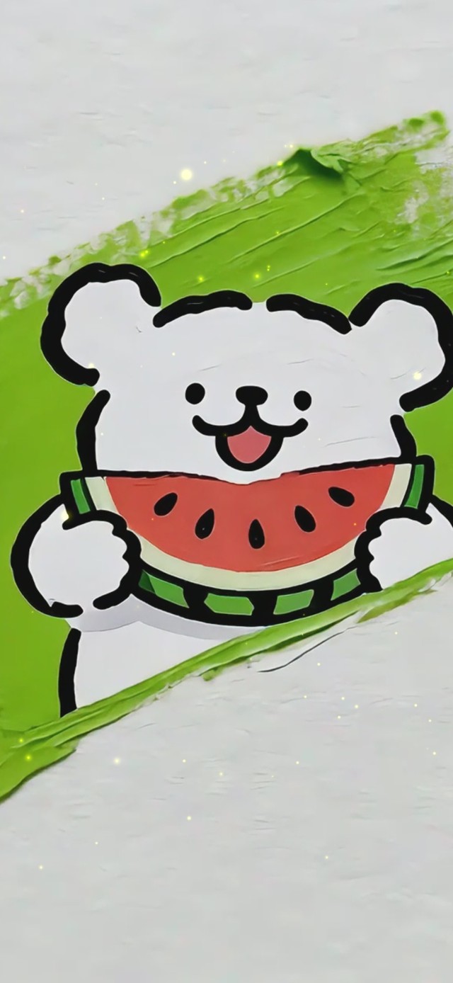 线条小狗吃瓜