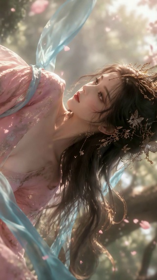 古风樱花下的仙气女神
