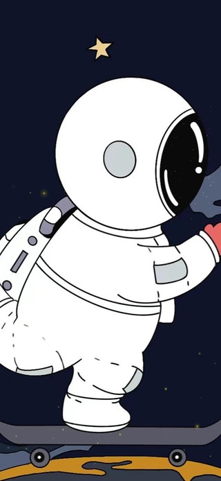 可爱太空人滑板