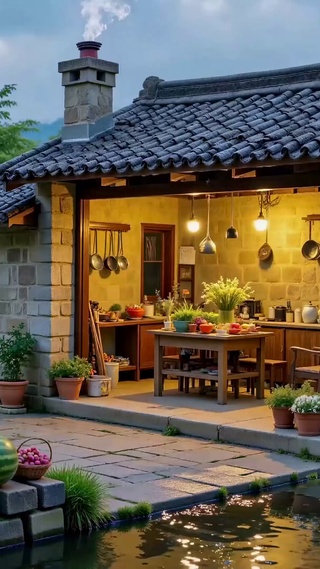 乡野溪边静谧治愈小屋