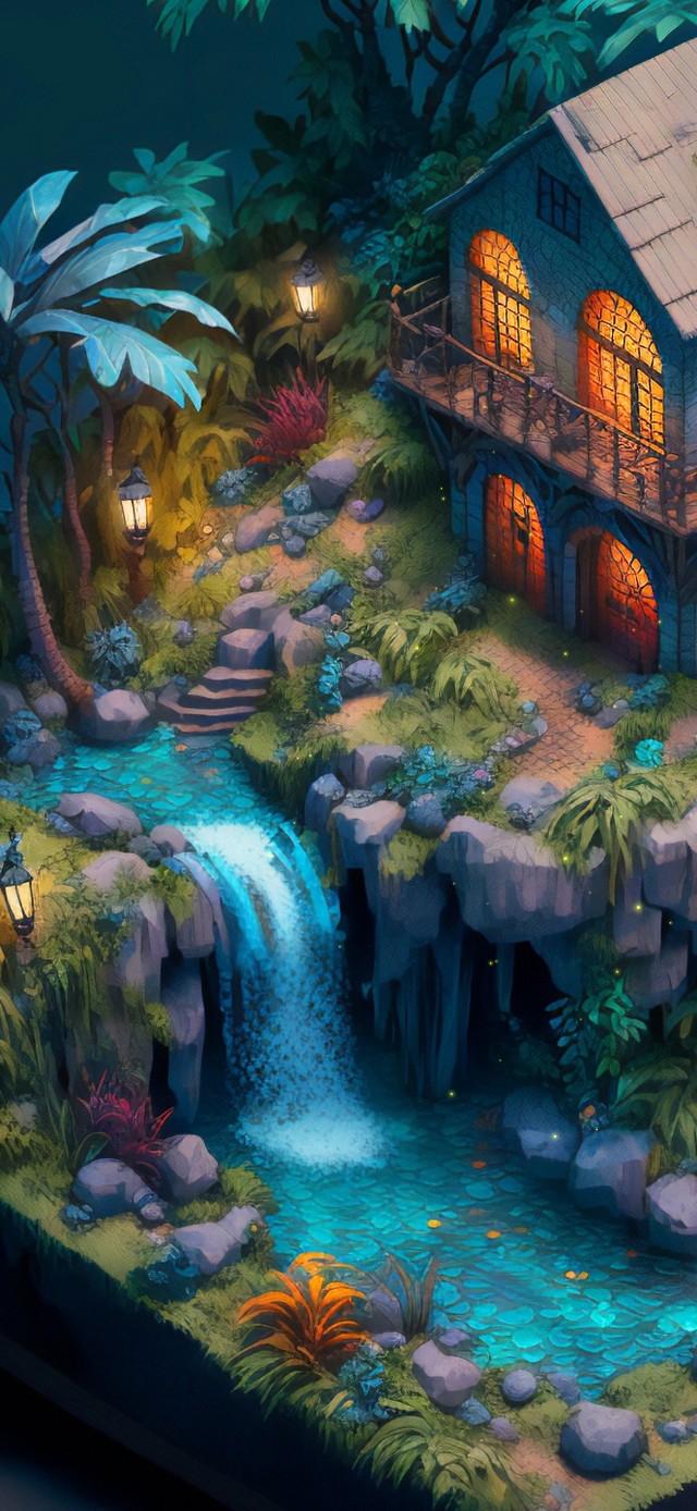 4k治愈唯美河流小屋