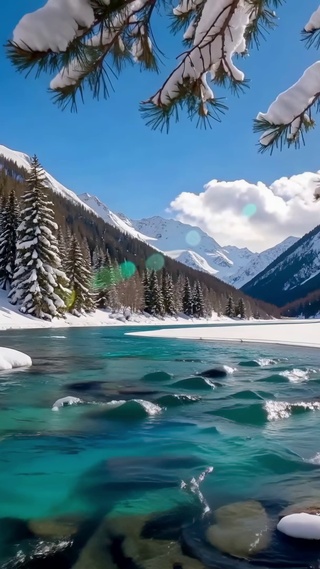 雪山溪谷