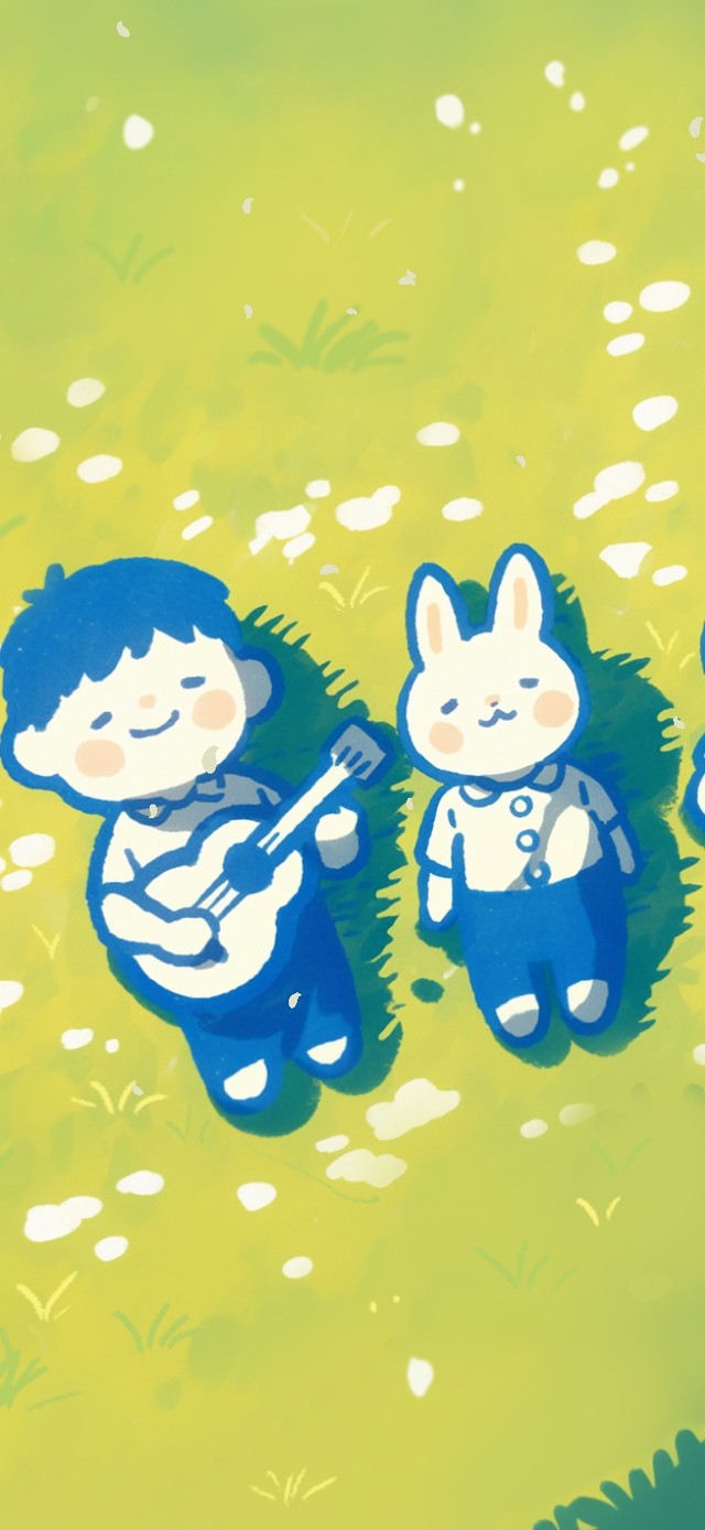 森林草地小兔子