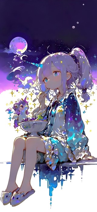 遥望星空的少女