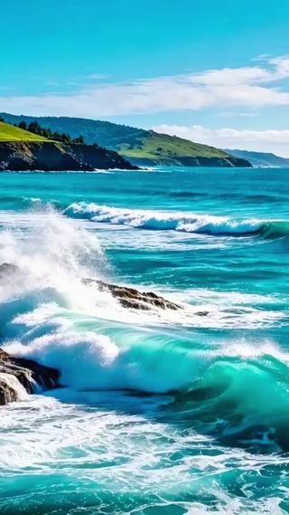 唯美大海浪花4K