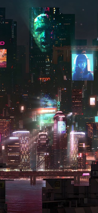 赛博朋克城市夜景