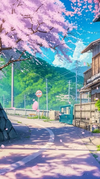 乡村樱花小路