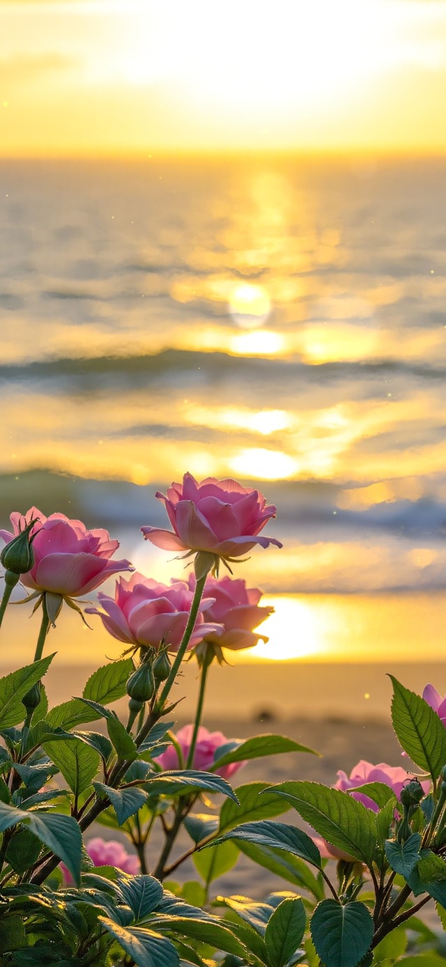 护眼落日晚霞沙滩