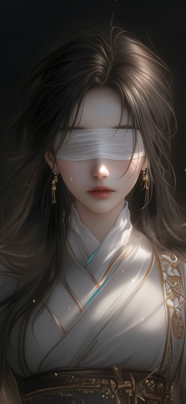 4K古风蒙眼少女