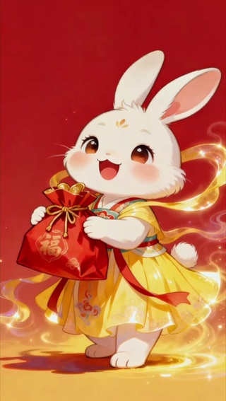 玉兔送福