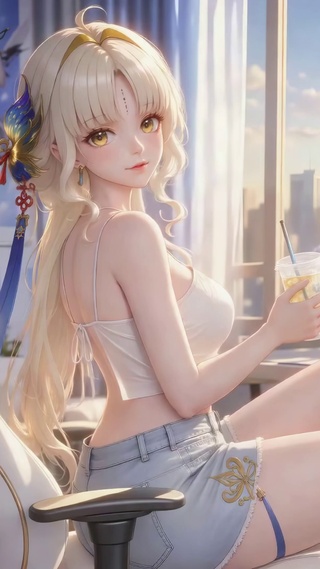 窗边电竞金发美少女