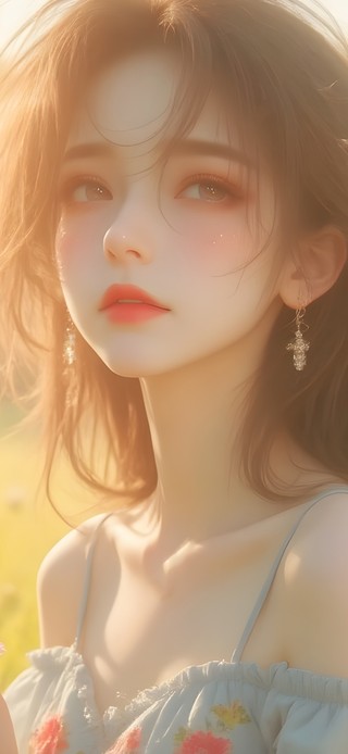 逆光追颜女孩