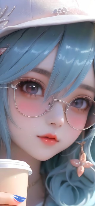 喝奶茶的女孩