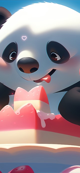 熊猫草莓蛋糕