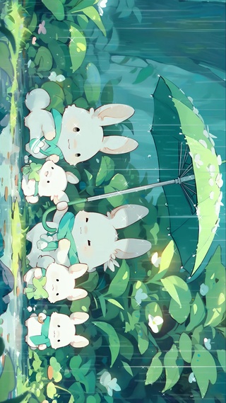 4K 撑伞小兔
