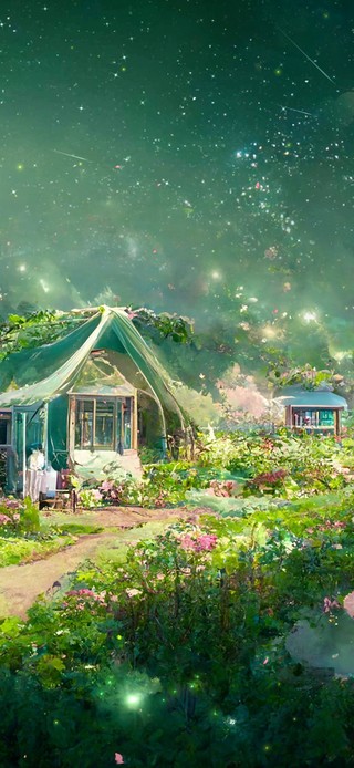 梦幻星空花海小屋