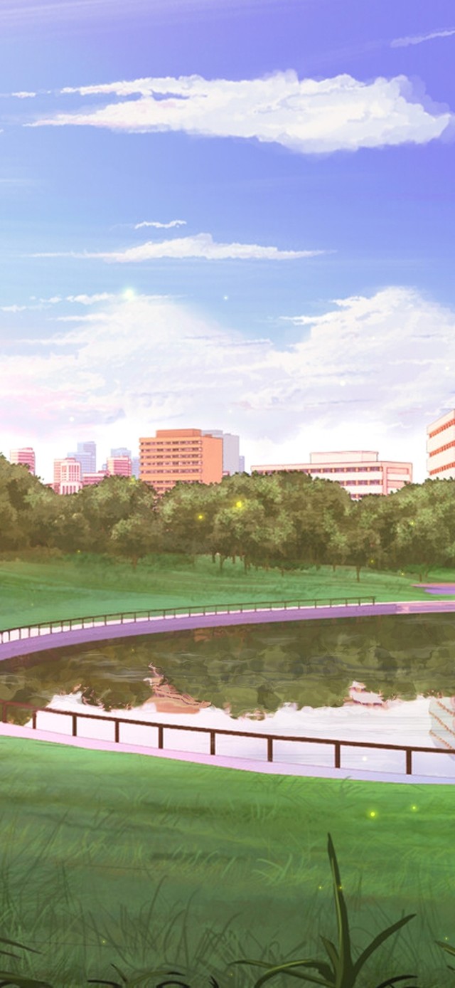 唯美治愈城市公园湖泊