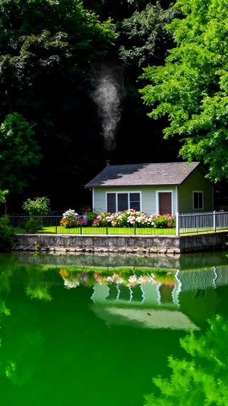 护眼树木房屋绿景