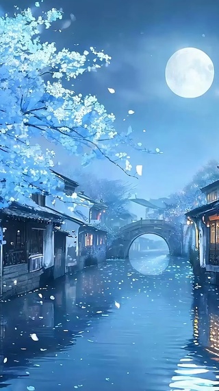 夜景树木