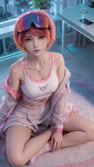 粉发电竞少女疾风