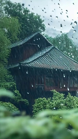 雨滴屏树木