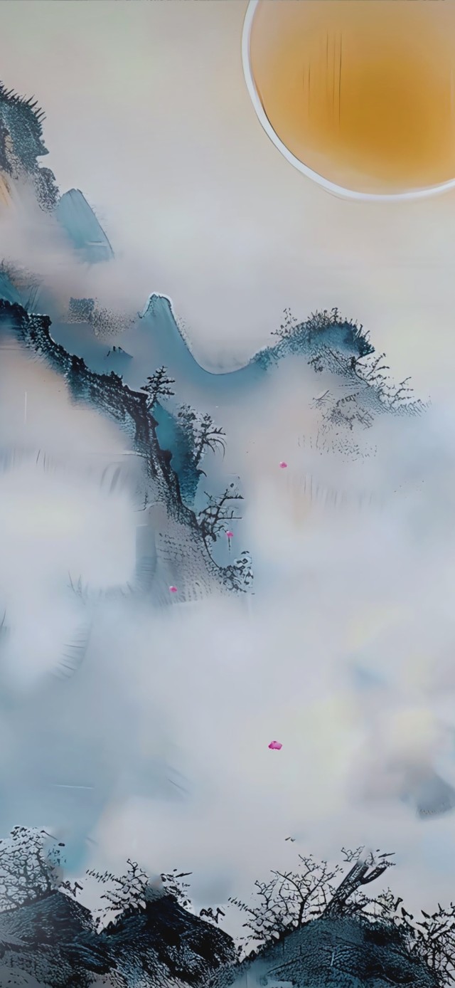 古风水墨风景插画