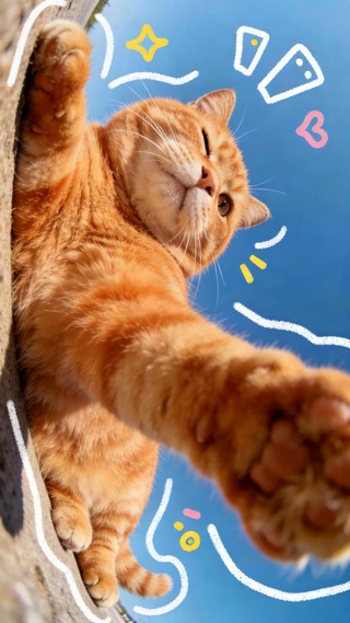 可爱橘猫户外