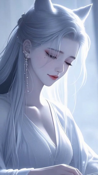 林间抚琴狐耳女孩