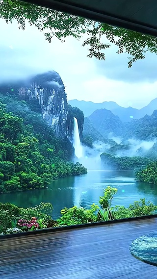 护眼山川树木