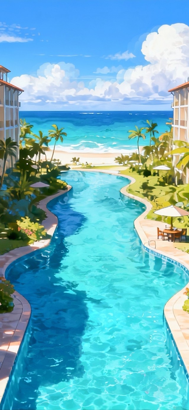 海边泳池酒店