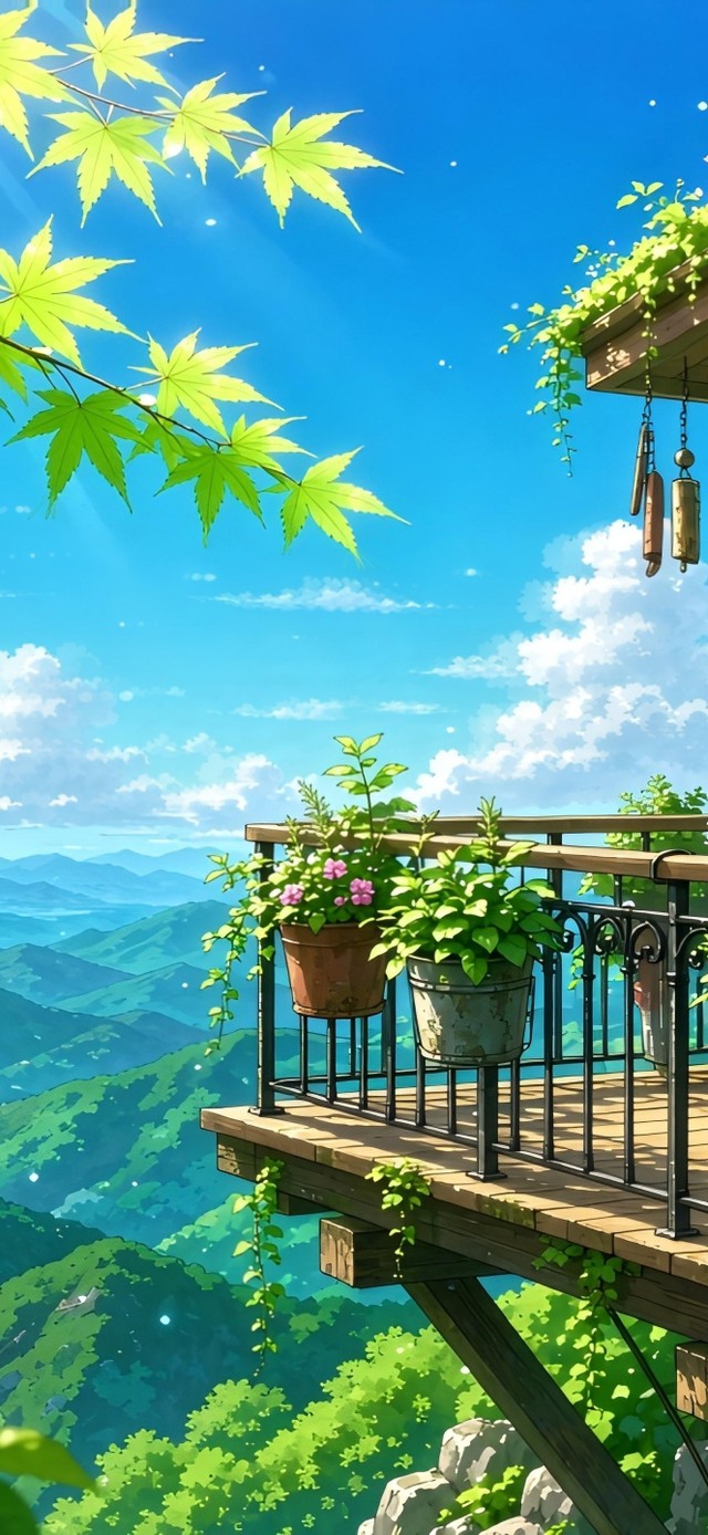 阳台的山河美景