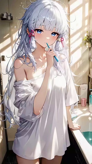清纯洗漱美少女