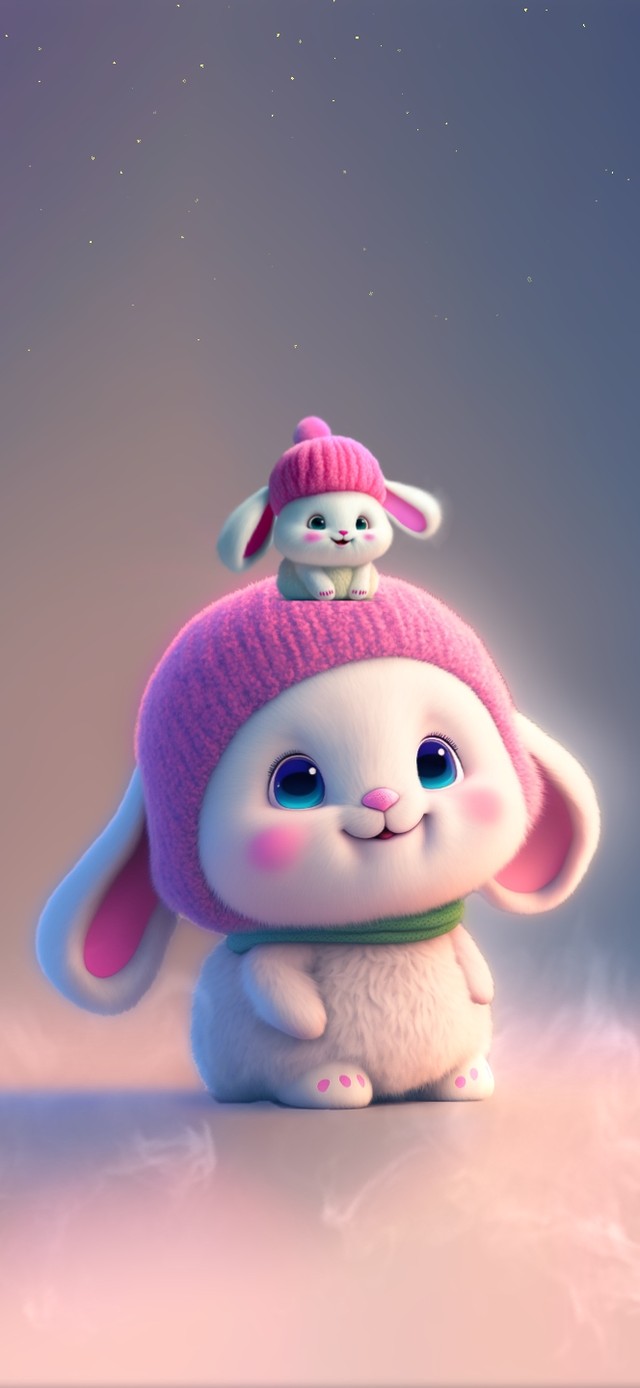 可爱兔子 4K 萌萌的