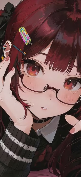 戴眼镜的可爱少女