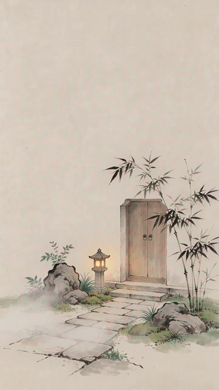 水墨庭院手机壁纸
