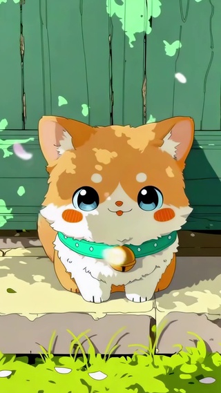 门口的可爱小橘猫