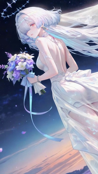 星空花海婚纱美少女莫宁