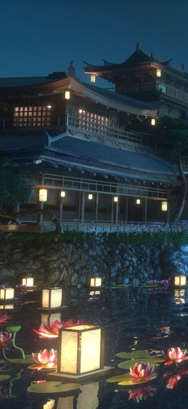 古风夜晚古城