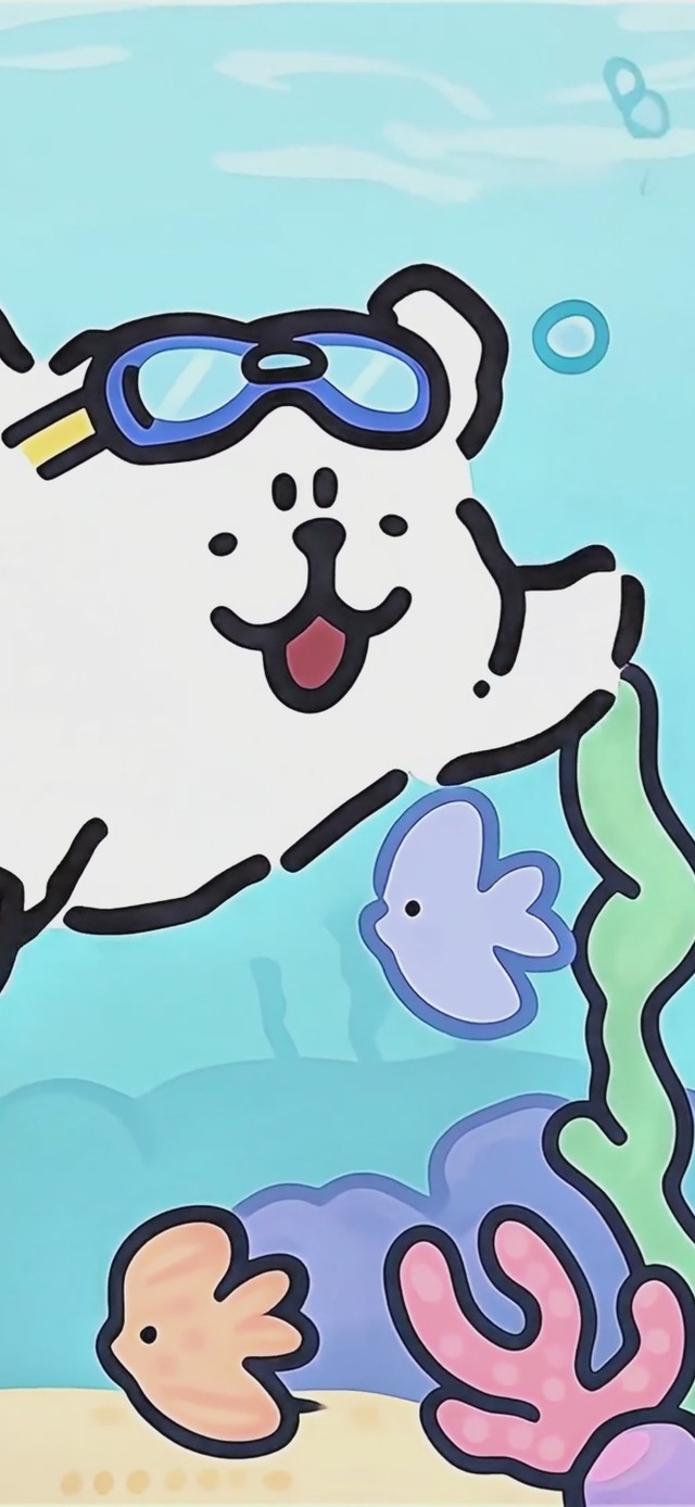 线条小狗海底治愈漫游