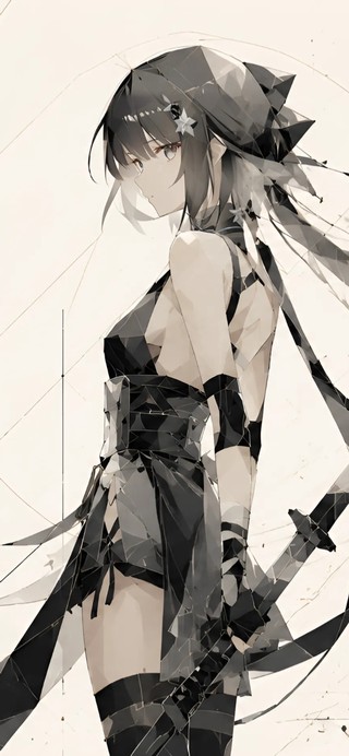 漂泊者（女）-4k几何抽象插画