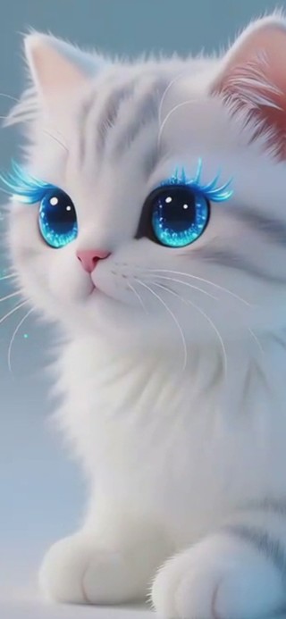 可爱小白猫