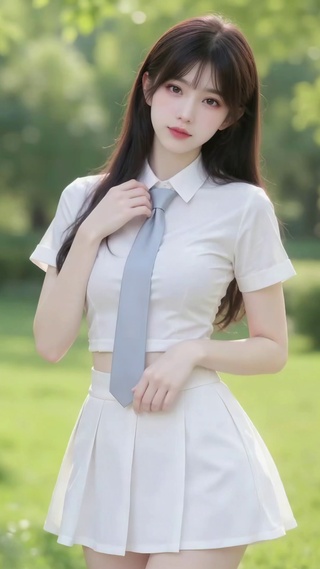 林间清纯学院风美少女