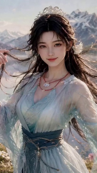 湖畔仙气古风美女
