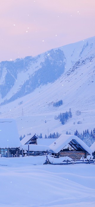 唯美治愈乡村雪景（带真实时间）