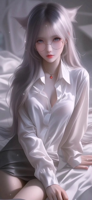 白衬衫美少女